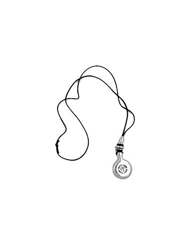 necklace chrome pendant black cord