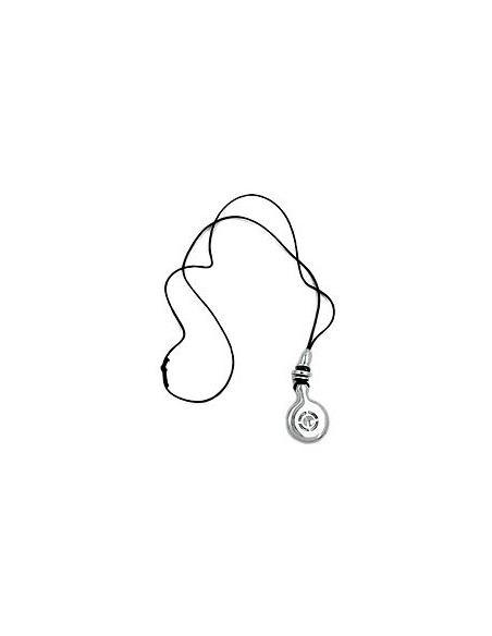 necklace chrome pendant black cord