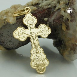 pendant cruzifix cross bottony 9k gold