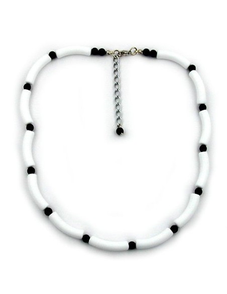 necklace beads white/black