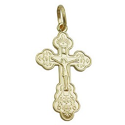 pendant cruzifix cross bottony 9k gold