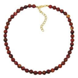 necklace red marbled beads