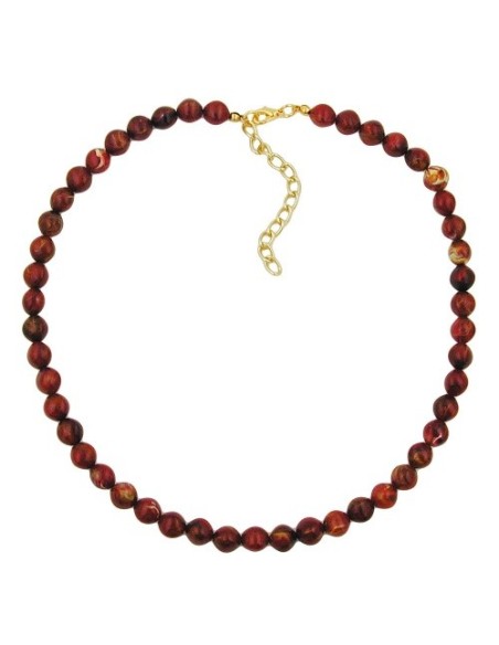 necklace red marbled beads