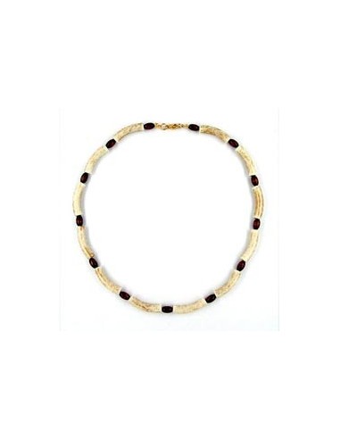 necklace beads ivory-brown 42cm