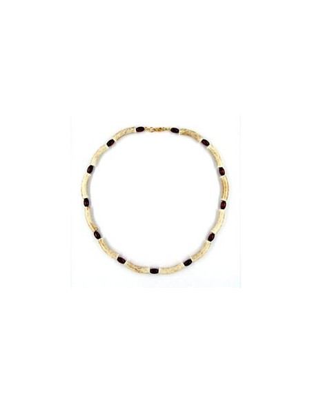 necklace beads ivory-brown 42cm