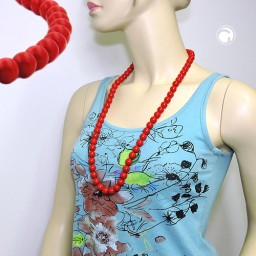 necklace dark red beads 12mm 80cm