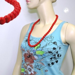 necklace dark red beads 12mm 70cm