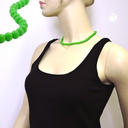 necklace beads 8mm green shiny 42cm