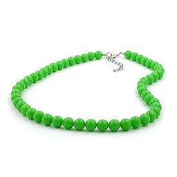 necklace beads 8mm green shiny 42cm