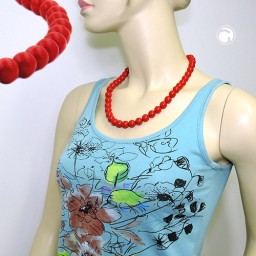 necklace dark red beads 12mm 55cm