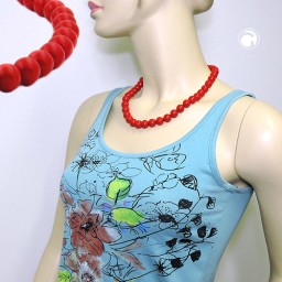 necklace dark red beads 12mm 50cm
