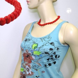 necklace dark red beads 12mm 45cm