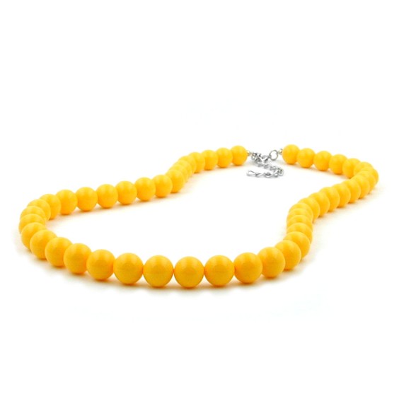 necklace with yellow beads 10mm 80cm