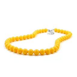 necklace with yellow beads 10mm 80cm