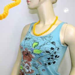 necklace with yellow beads 10mm 60cm