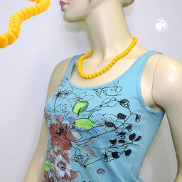 necklace with yellow beads 10mm 55cm