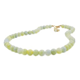 necklace beads 10mm yellow-green 80cm