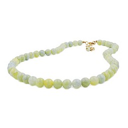 necklace beads 10mm yellow-green 80cm