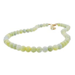 necklace beads 10mm yellow-green 42cm