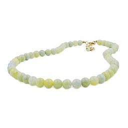 necklace beads 10mm yellow-green 42cm