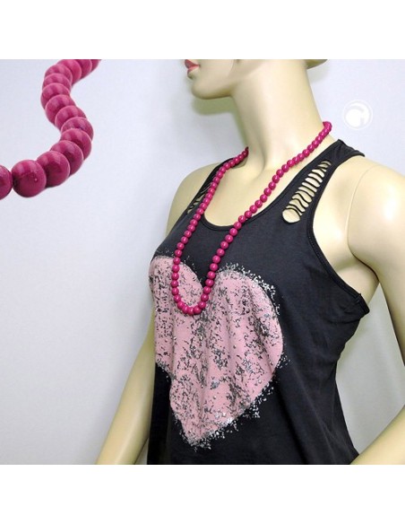 necklace with purple beads 10mm 80cm