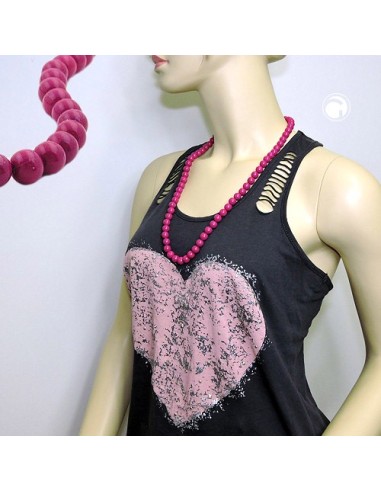 necklace with purple beads 10mm 70cm