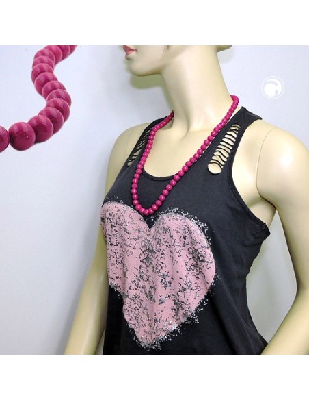 necklace with purple beads 10mm 70cm