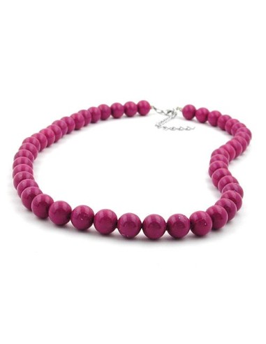 necklace with purple beads 10mm 70cm