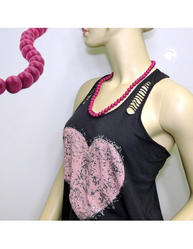 necklace with purple beads 10mm 60cm