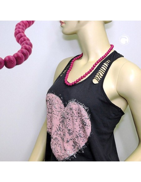 necklace with purple beads 10mm 60cm