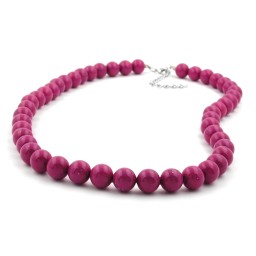 necklace with purple beads 10mm 55cm