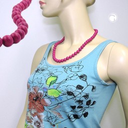 necklace with purple beads 10mm 55cm