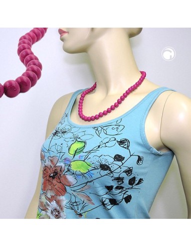 necklace with purple beads 10mm 55cm