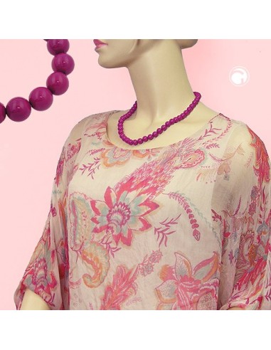 necklace with purple beads 10mm 50cm