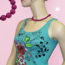 necklace with purple beads 10mm 42cm