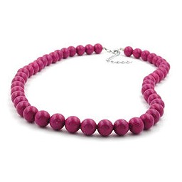 necklace with purple beads 10mm 42cm