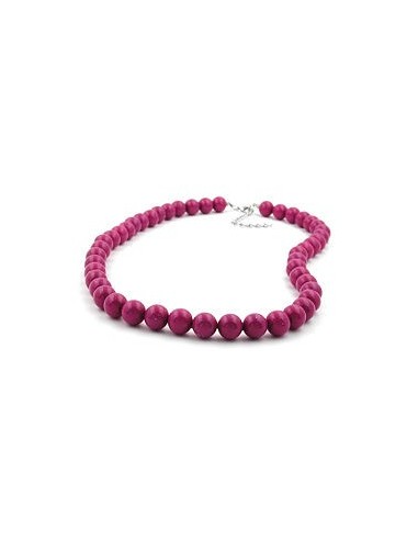 necklace with purple beads 10mm 42cm