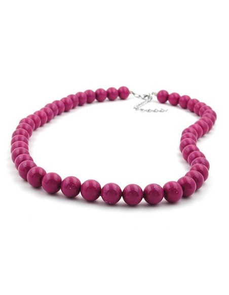 necklace with purple beads 10mm 45cm