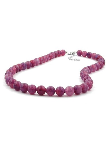 necklace beads 10mm lilac-purple 60cm