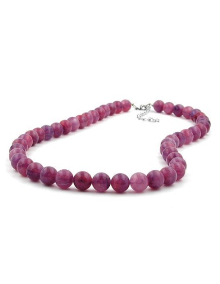 necklace beads 10mm lilac-purple 50cm