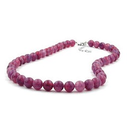 necklace beads 10mm lilac-purple 45cm