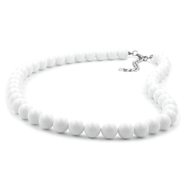 necklace beads 8mm marbeled 80cm