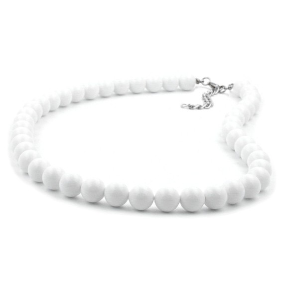 necklace beads 8mm marbeled 80cm