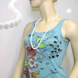 necklace beads 8mm marbeled 80cm