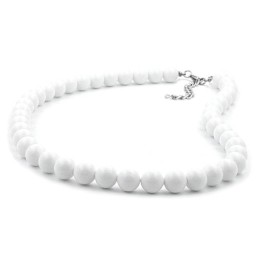 necklace beads 8mm white 50cm