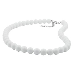 necklace beads 8mm white 42cm