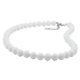 necklace beads 8mm white 42cm