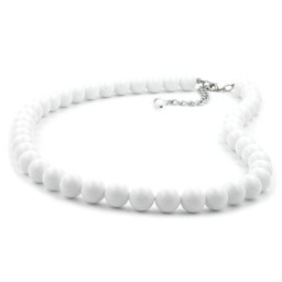 necklace beads 8mm white 40cm