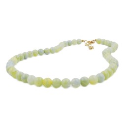 necklace beads 8mm green-white 80cm