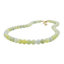 necklace beads 8mm green-white 80cm